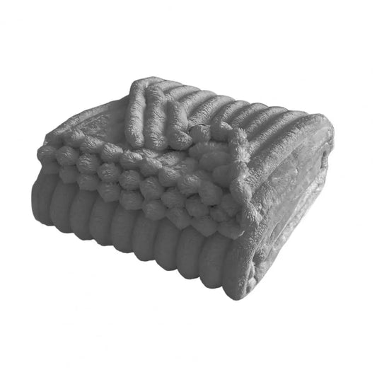 Double-Sided Fleece Blanket Luxurious Throw Blanket Cozy Double-Sided Plush Striped Flannel Blanket for Home Travel for Office