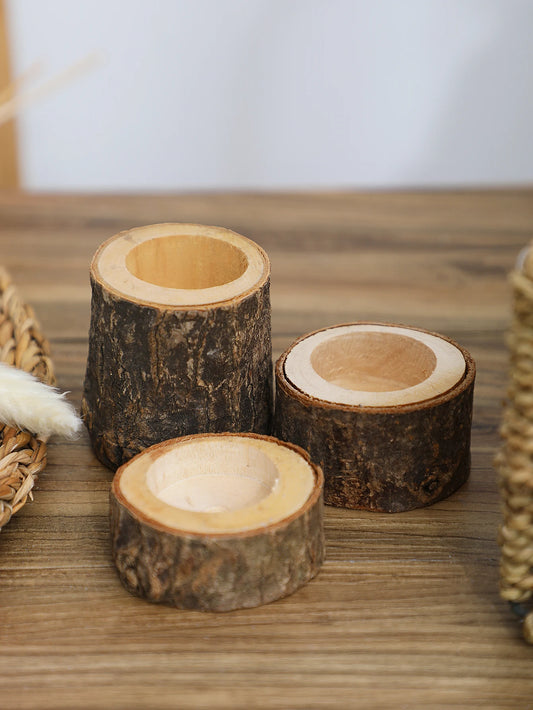Candle Holder Wood Color Vintage Wooden Candle Stand Table Decoration Christmas Home Decor Wedding Home Decor Aesthetics Gift